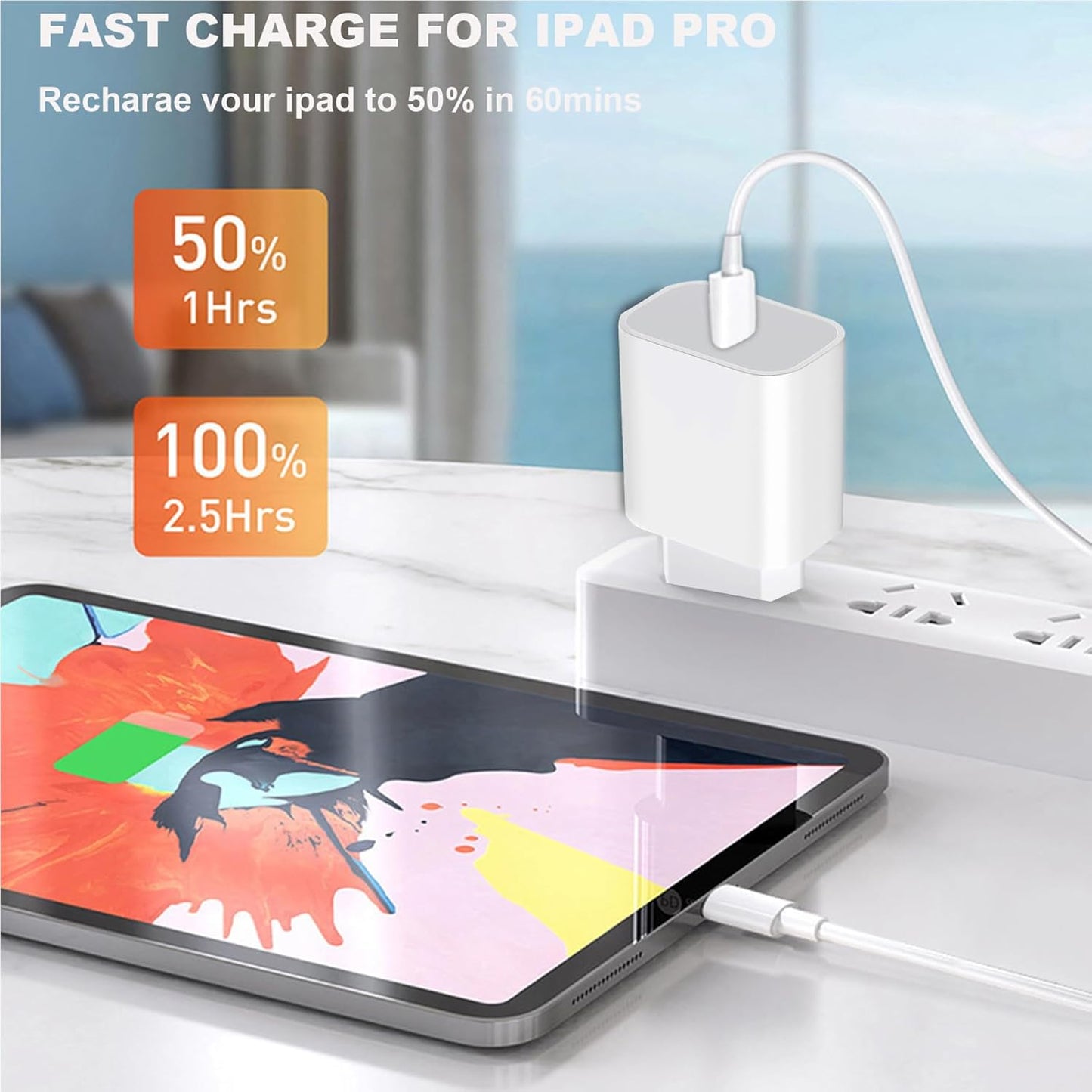 Adaptateur secteur USB-C 20W pour Apple, adaptateur secteur USB-C, chargeur rapide pour iPhone 16 15 14 13 12 11/15 14 Pro/15 14 Pro Max/15 13 Plus /12 Pro Max/Mini, iPad, AirPods, Samsung