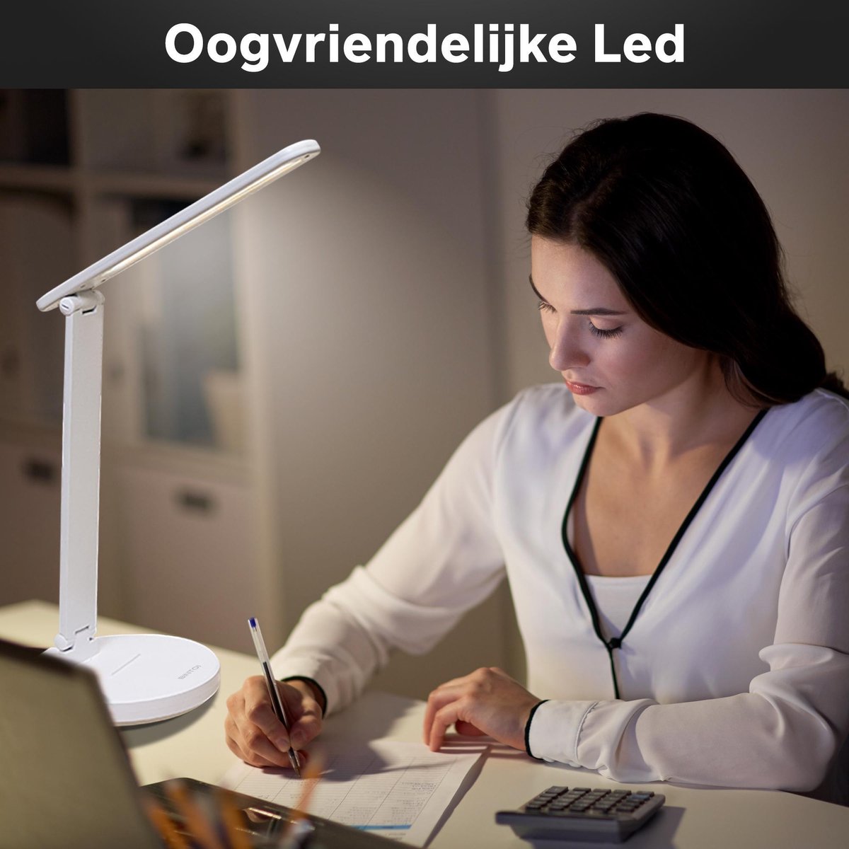 Bintoi® DL100 - Lampe de bureau LED - Lampe de lecture - Lampe de chevet - Touch Control - Dimmable - Lumière blanche et chaude