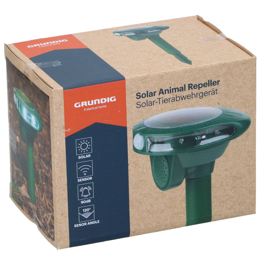 Grundig Solar Animal Repellent - Contrôleur de nuisibles à ultrasons alimenté par l'énergie solaire | Waterproof & Environmentally Friendly