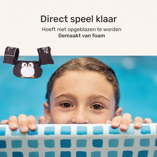 Qwali Puddle Jumper Penguin - Gilet de natation - Pour les enfants de 0-2 à 3-6 ans - Gilet de natation Enfant - Requin - Sangles de natation 15-30 kg - Gilet de flottaison - Ailes de natation - Bouchon de natation - Ceinture de natation - Essentiels de n