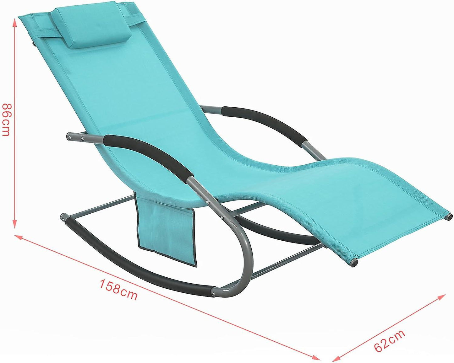 SoBuy - 2 Chaises de jardin - bleu - 141x62x86 cm