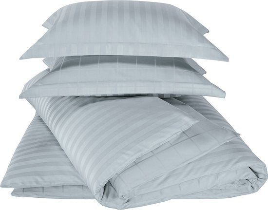 Housse de couette De Witte Lietaer en satin de coton Zygo - Format hôtel - 260 x 240 cm - Bleu