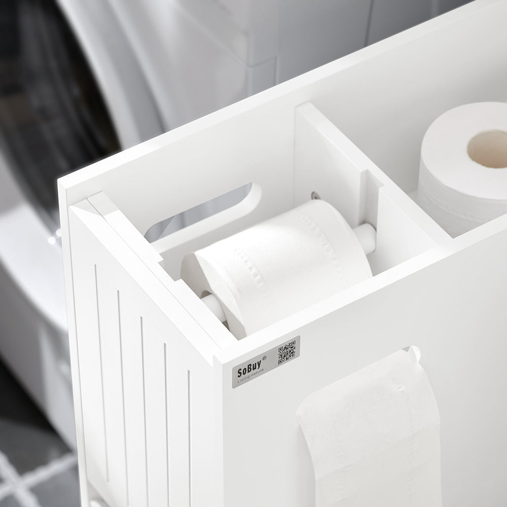 SoBuy Armoire de toilette avec 2 tiroirs - 60 x 20 x 75 cm - Blanc