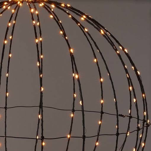 Globe lumineux en métal avec minuterie lumière chaude 40 cm - Décoration de Noël
