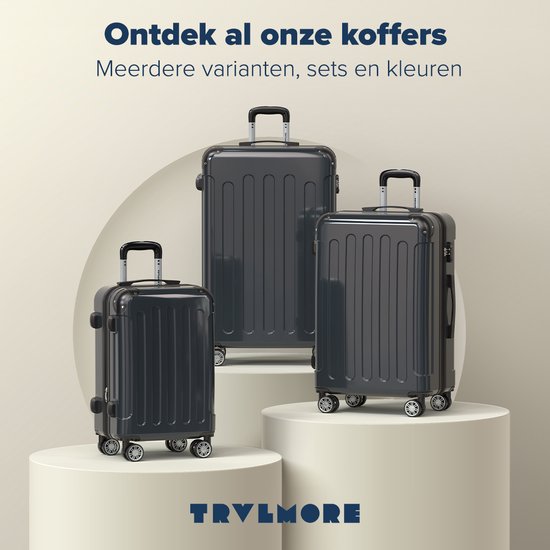 TRVLMORE Set de valises - 2 pièces - 45L Hand Luggage + 115L Spacious Luggage - TSA Lock - Lightweight - Travel Suitcase Set - Dark Grey