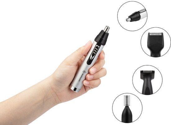 Wellhealth - Tondeuse 4 en 1 pour le nez et les oreilles - Gris