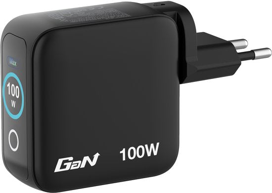 Chargeur Verbatim Mini Gan 100 W, 2 ports USB-C, 1 port USB-A, QC, pour Apple MacBook et iPhone