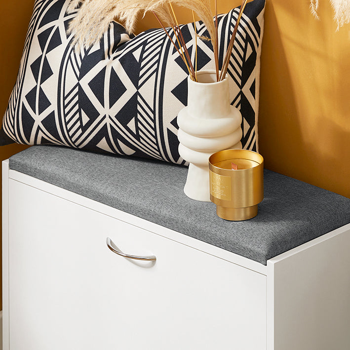 SoBuy | Schuhkipper | Banc à chaussures avec étagère à chaussures | Blanc | FSR16-K-W