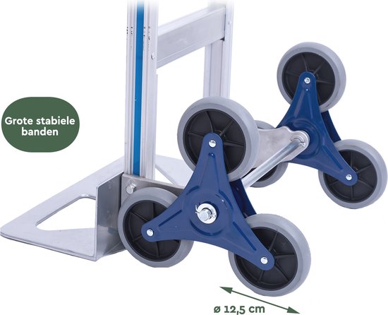 BRASQ Chariot pliable en aluminium - Capacité 150 KG - Chariot d'escalier - Chariot de transport - Chariot