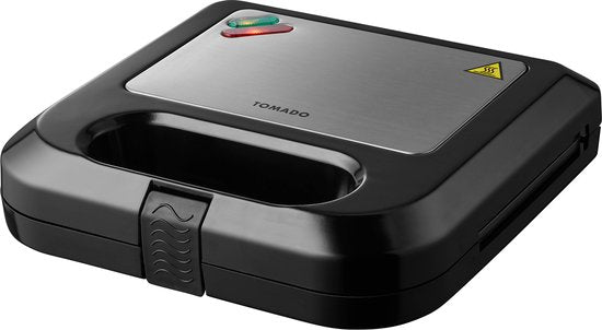 Tomado TGS2001S - Fer à toasti - Gril - Sans PFAS - Toasti maker - 750 watts - 22.5 x 13 cm - Noir/RVS