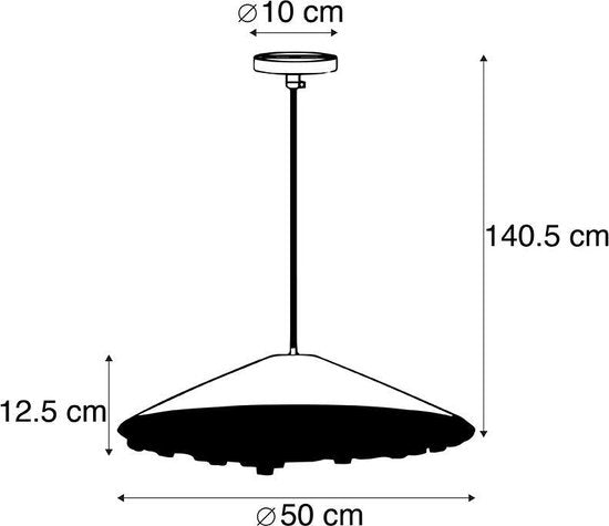 QAZQA fringe - Lampe suspendue Art Déco avec abat-jour - 1 lumière - Ø 500 mm - Vert - Salon | Chambre à coucher | Cuisine