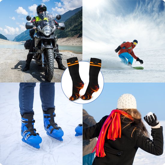 Qualitá Chaussettes chauffantes - Chaussettes électriques - Chaussettes de ski - Chaussettes chauffantes électriques - Chaussettes chauffantes - Taille L - 41-46