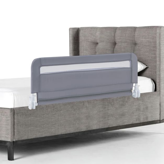 Coast - Barrière de lit - Pliable - Sécurité - Maille - Mousse - Lit enfant - Gris