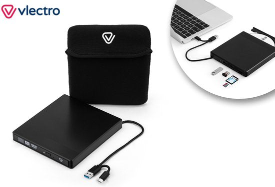 Vlectro - Lecteur et graveur externe de CD et DVD - Lecteur et graveur de DVD/CD