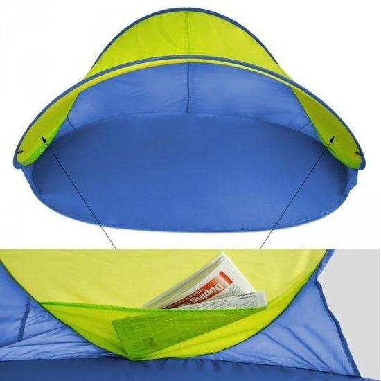 Tente de plage pop up abri de plage bleu-jaune 401680