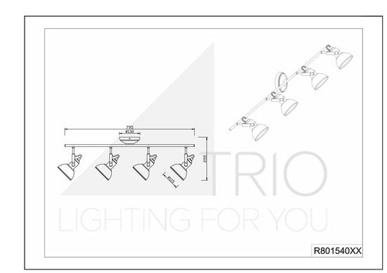 RELALITY GINO Spot- Noir mat - excl. 4x E14