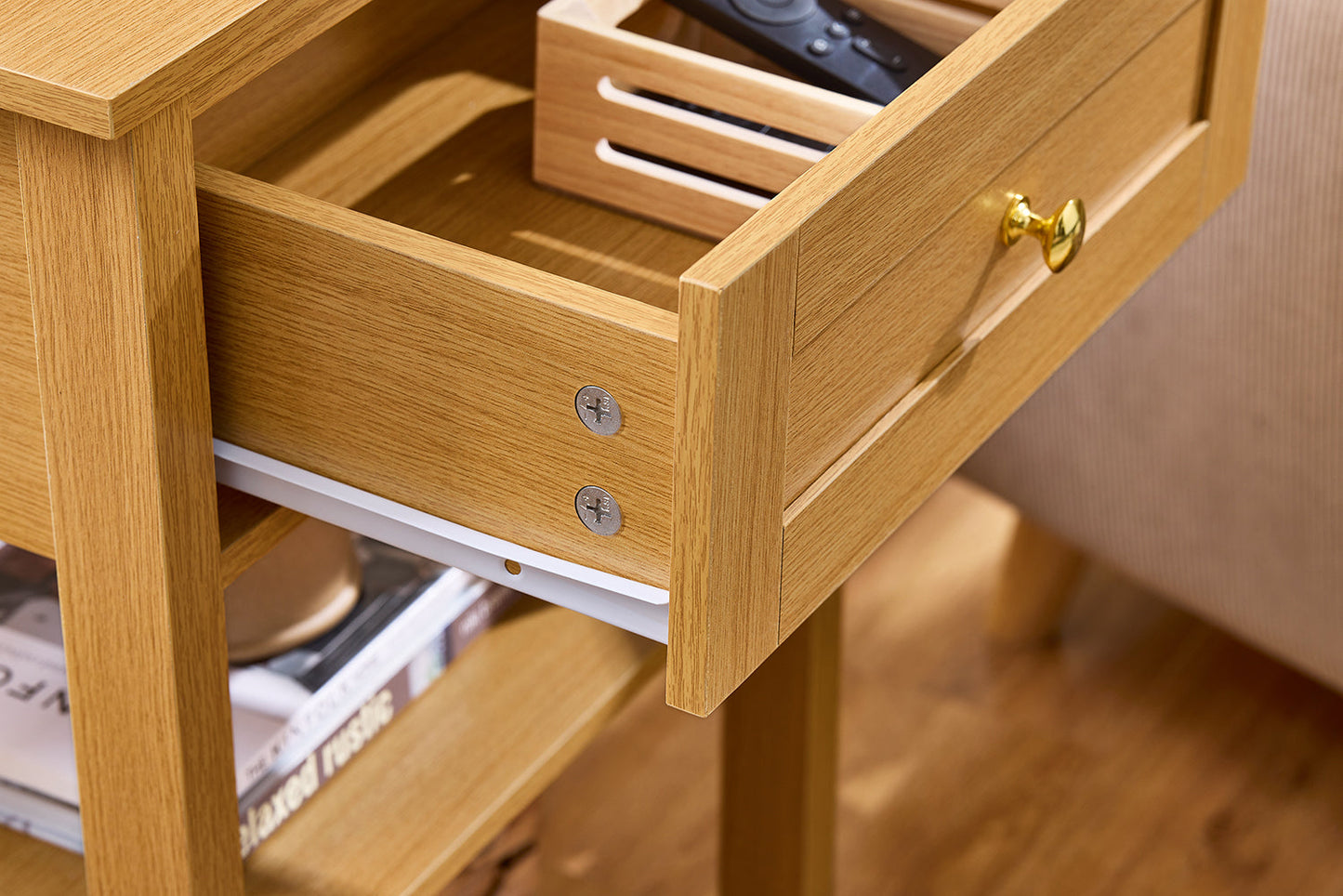 SoBuy FBT46-N Table d'appoint Table de chevet Table basse - 45x68x29 - cm - naturel