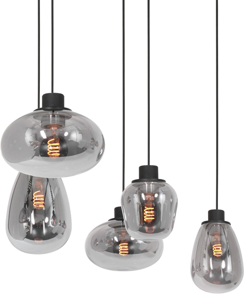 Steinhauer - Lampe suspendue - Reflexion - Noir - Verre Métal - Lampe design - E27 - 3078ZW