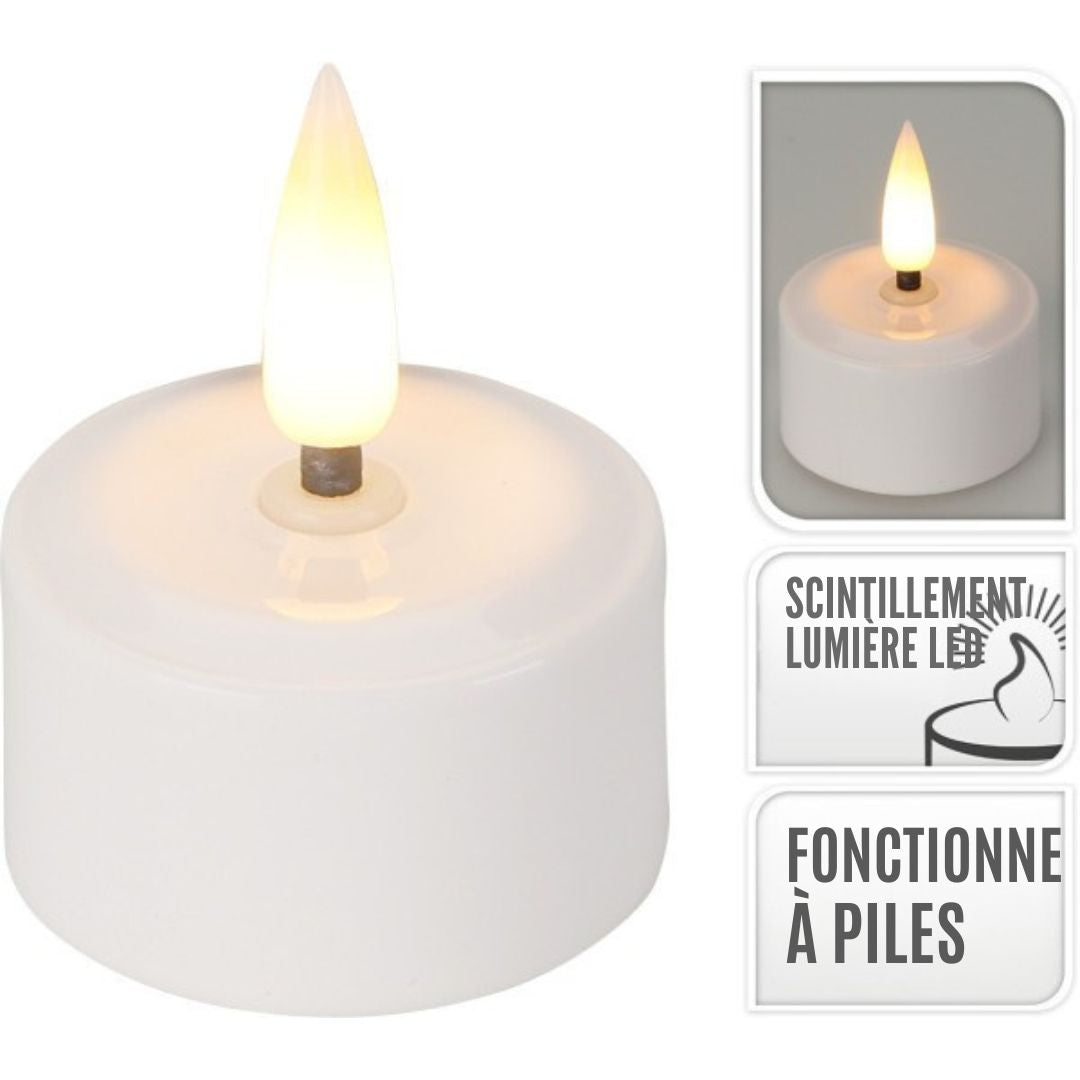 Bougies LED - ambiance - 48 pièces Rechargeable - Ø4cm - SANS chargeur - blanc