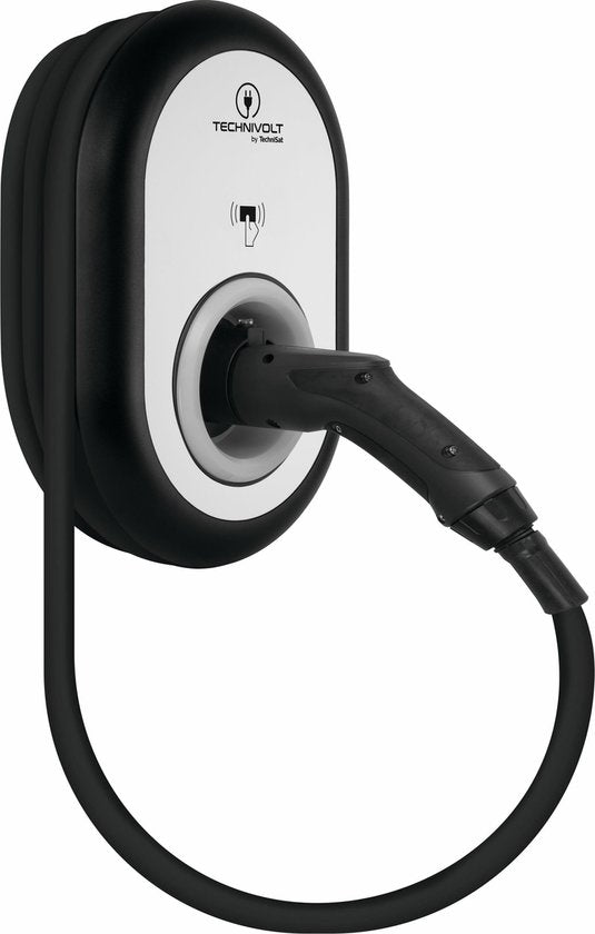 Station de recharge Technivolt 101 black 11 kW avec câble fixe de 5 mètres.