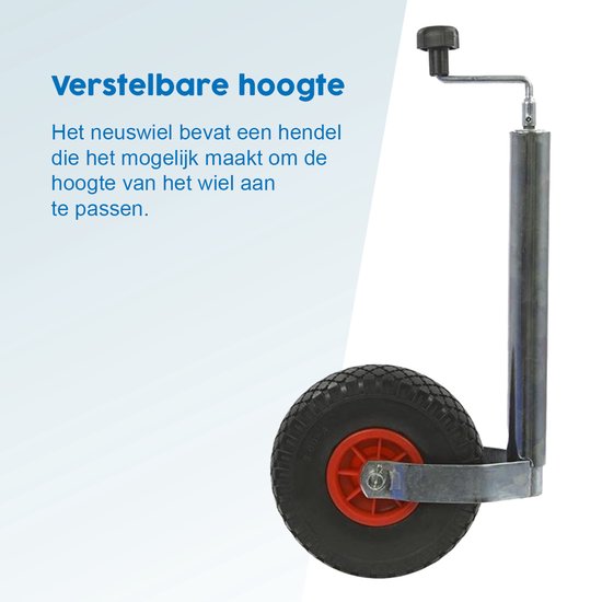 ProPlus Nose Wheel - Roue de support - pour remorque, caravane et roulotte - Jante en plastique - Pneu PU - Ø 260 x 85 mm - Roue en polyuréthane