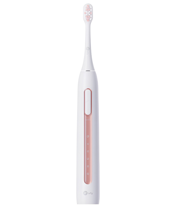 Brosse à dents électrique Infly T11B - Blanche - 42 000 mouvements par minute - Rechargeable via USB-C - 2 embouts