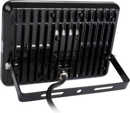 Projecteur à LED Perel, 20 W, 2050 lm, 4000°K, blanc neutre, pour l'intérieur et l'extérieur, support de montage réglable, aluminium, noir