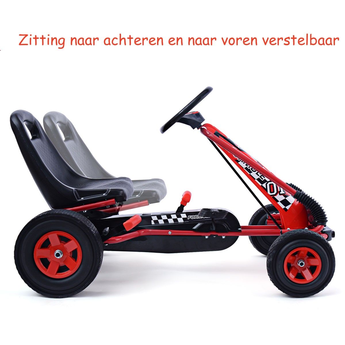 Coast Skelter pour enfants - siège baquet réglable - châssis en acier - rouge