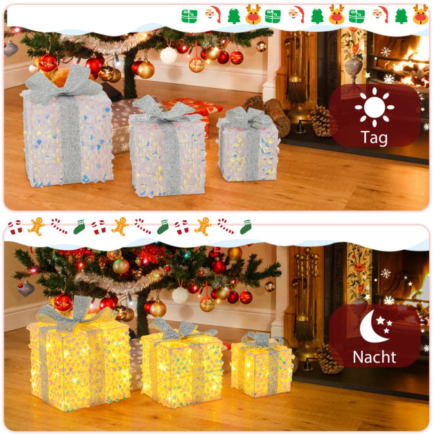 Boîtes de Noël illuminées Coast - PVC & Polyester - 5m Cordon - 25x25x25 cm