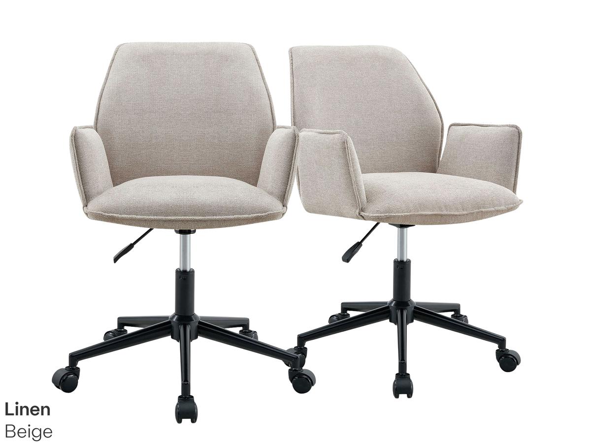 Chaise de bureau Jill en microfibre - Cognac - Lot de 2