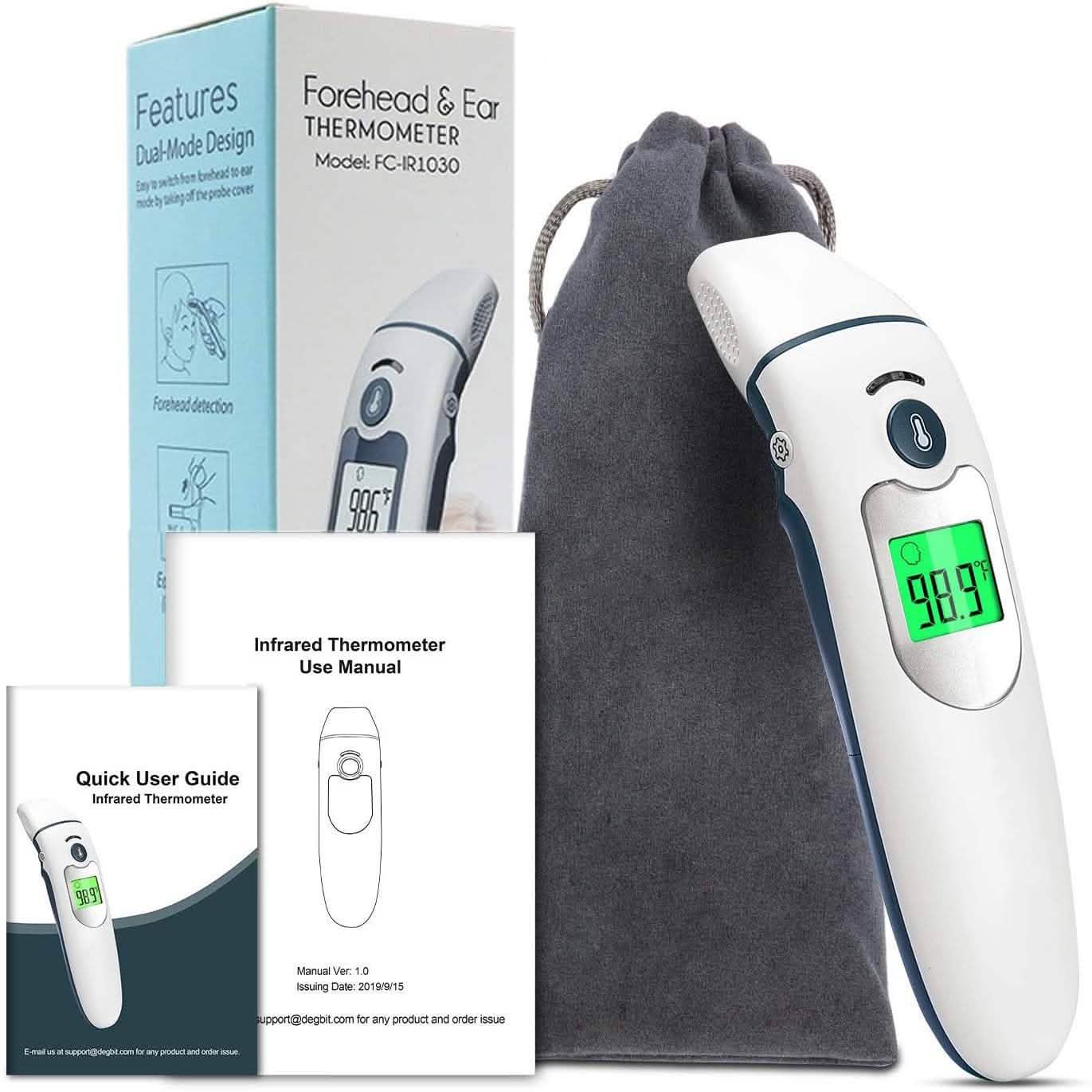 Thermomètre infrarouge SFC FC-IR1030 - Front et oreille
