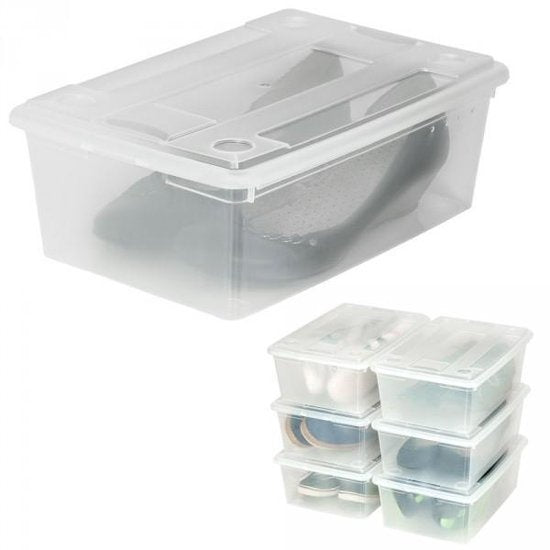 Tectake - set de 6 boîtes de rangement transparentes - 33 x 23 x 12 cm - 401685