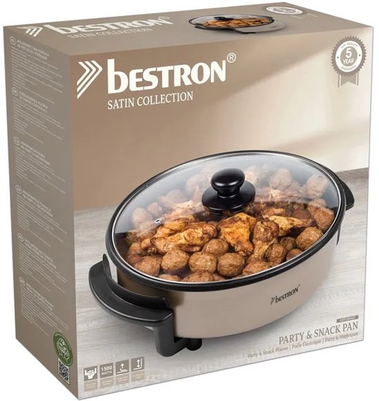 Poêle multifonction Bestron AHP1200SAT, finition satinée