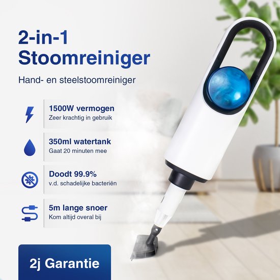 Samako Royal Elite Nettoyeur vapeur - Défroisseur à main - Détachant - Nettoyage en profondeur pour sols, canapé, salle de bain et tapis - Shampoing tapis