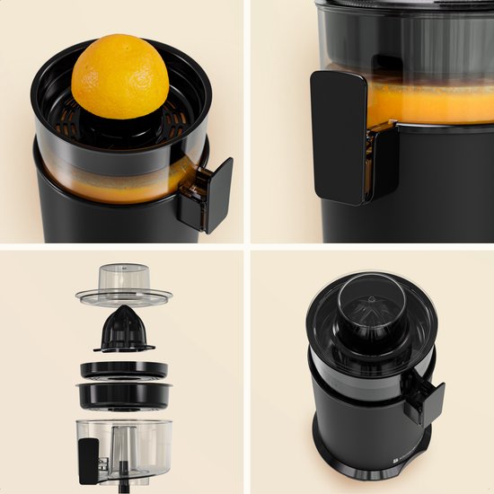 KitchenBrothers Presse-agrumes - Manuel - Avec bec - 0.5L - Noir