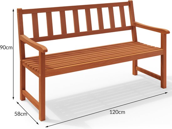 Banc de jardin Casaria - Acacia certifié FSC® / Largeur 120 cm - Brun