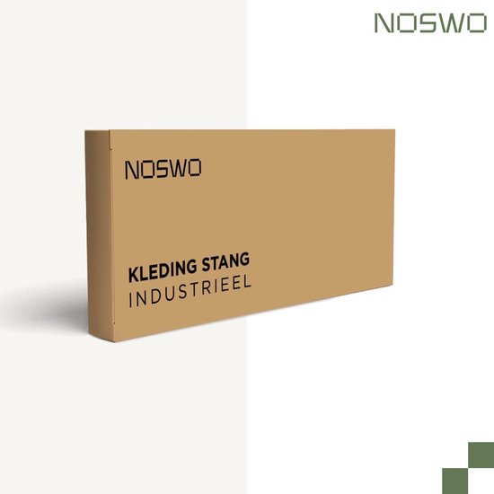 Noswo Wall Clothes Rack - 2 Pieces - High Quality Steel Clothes Rod - Clothes Rack - Hanging Rack - Wardrobe Rod - 112 cm - Black