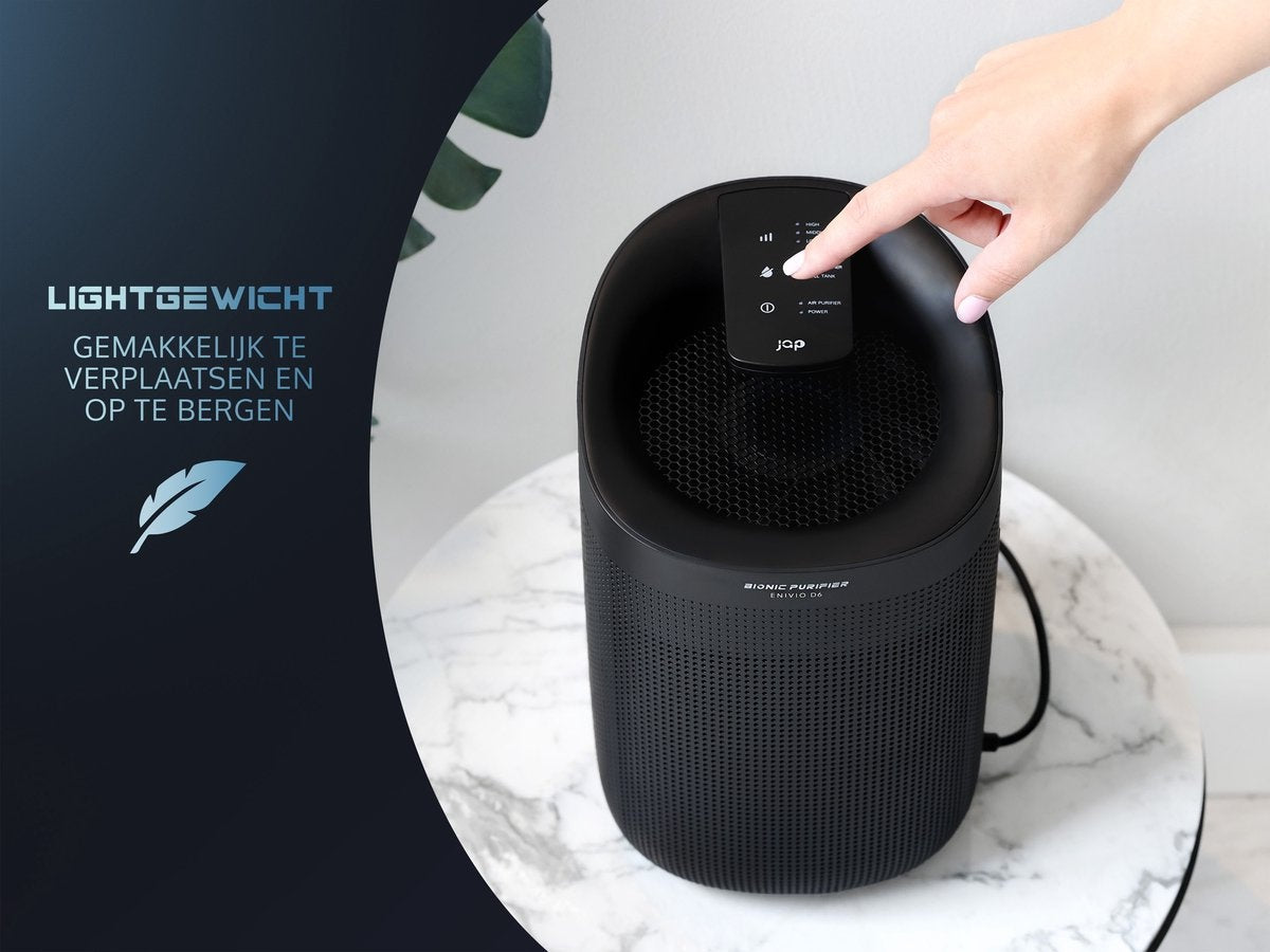 JAP Enivio D6 - Déshumidificateur avec filtre - Purificateur d'air intérieur 2en1 - Grande capacité - Chambre à coucher, salle de bain et sous-sol