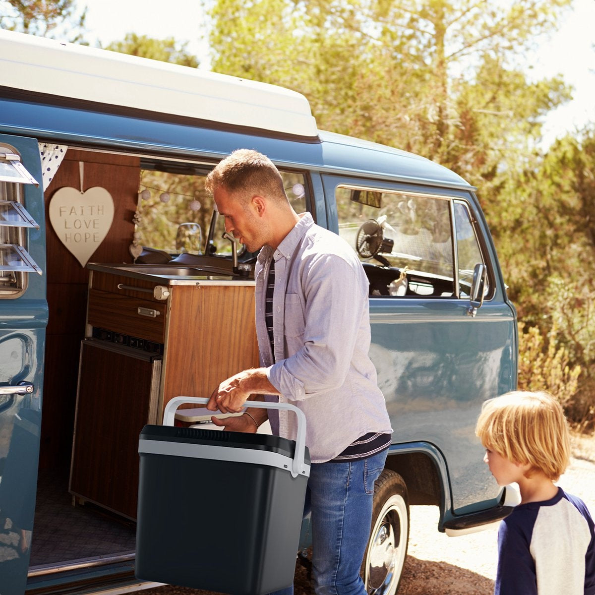 Auronic Electric Coolbox - Coolbox - 25L - 12V et 240V - Noir