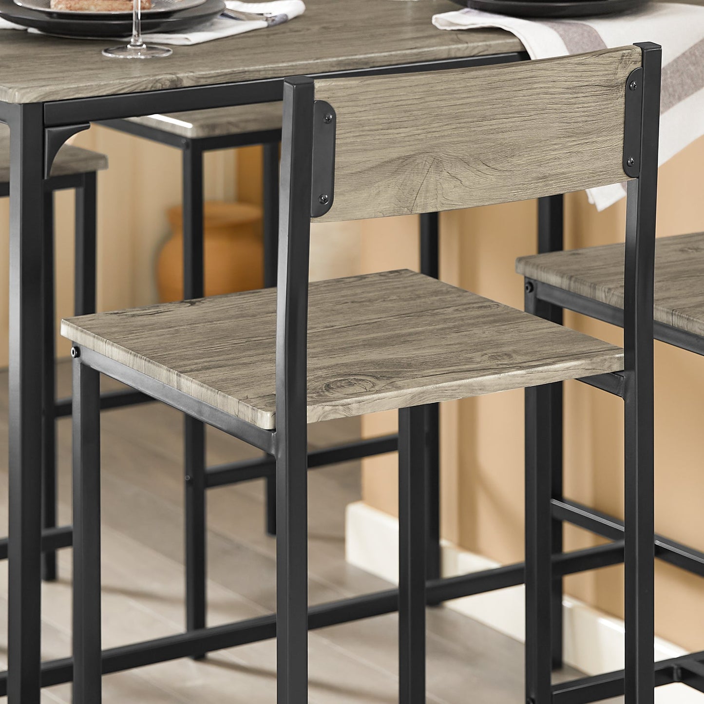 SoBuy Ensemble de table à manger OGT14-N - 1 table et 4 chaises - 100 x 45 x 87 cm - MDF