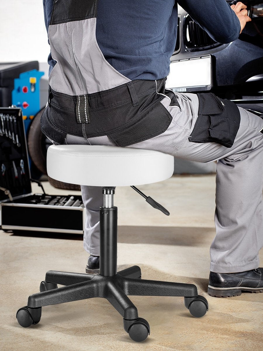 Casaria Verstelbare Draaikruk - 46/60cm Zithoogte – 1 Stuks Wit