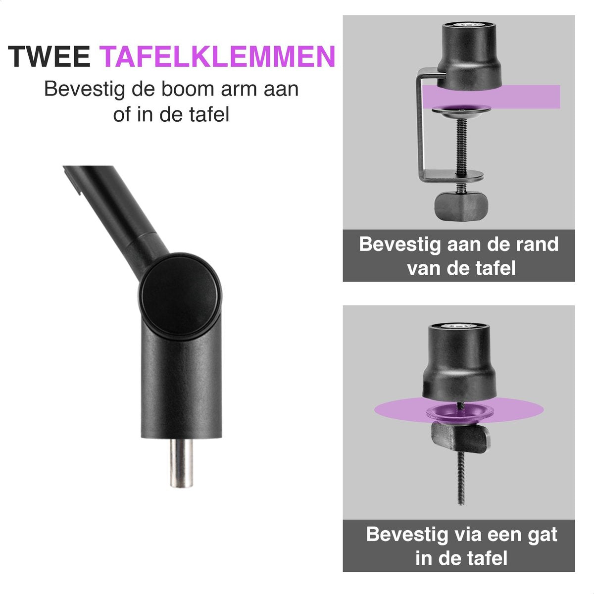 Sensic SA 20 Bras de microphone sans microphone - Bras de perche - Trépied pour microphone - Support pour microphone - Mouvement silencieux