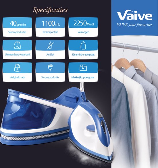VAIVE SteamPrecision Iron avec générateur de vapeur - Fer à vapeur - Fer à repasser - Semelle en céramique