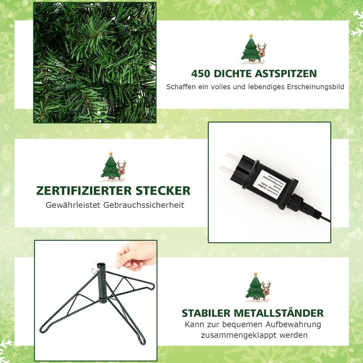 Coast Half Artificial Christmas Tree with 150 LED lights - 210 cm