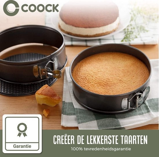 COOCK 6-Piece Baking Tray Set - Springform - Anti-stick Cake Pan - 12 to 28 Cm Diameter -Cake Pan Incl. Dough Mixer & E-Book