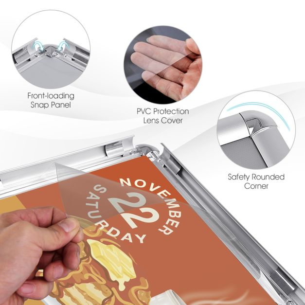 Coast Pedestal - Réglable - Cadre à cliquer - Acier inoxydable - 24 x 32,7cm - Silver