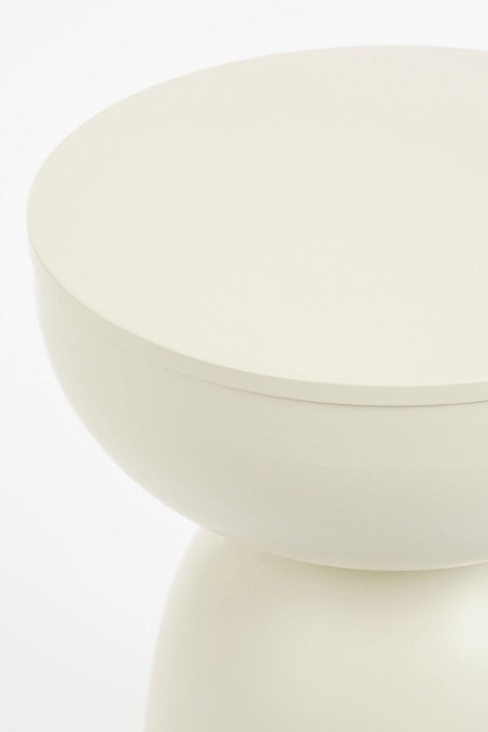 Mica Decorations Elliot Table d'appoint - Table d'appoint ronde H45 x Ø32 cm - Petite table d'appoint pour le salon ou la chambre - Idéale comme table pour plantes - Fer avec revêtement par poudrage - Blanc cassé