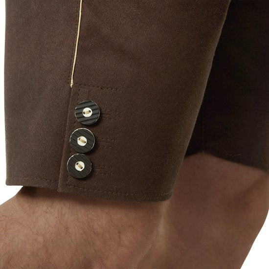 dressforfun - Authentique Lederhosen Lian - Avec bretelles - Marron - Faux cuir - 54 - Oktoberfest Costume Homme - Costume Homme - Dress Up - Costume Allemand - Costume Carnaval - Gilet Costume - Pantalon traditionnel en faux cuir