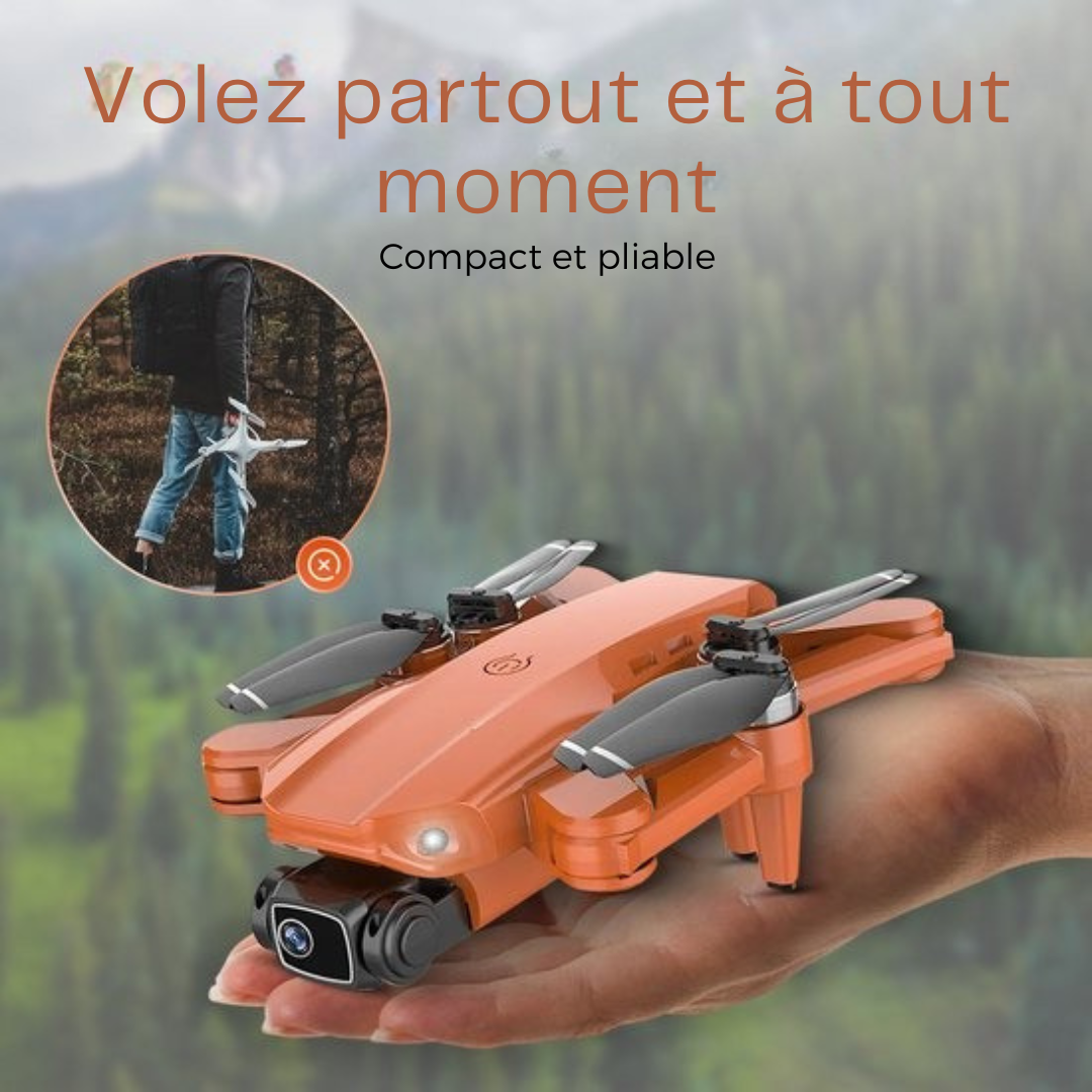 PuroTech Ultra Smart Drone - Caméra UHD 4K - Drone avec caméra pour extérieur/intérieur - Double caméra Full HD 4K - Zoom 50x - 3 batteries - 84 minutes de vol - Photo - Vidéo - Quadcopter