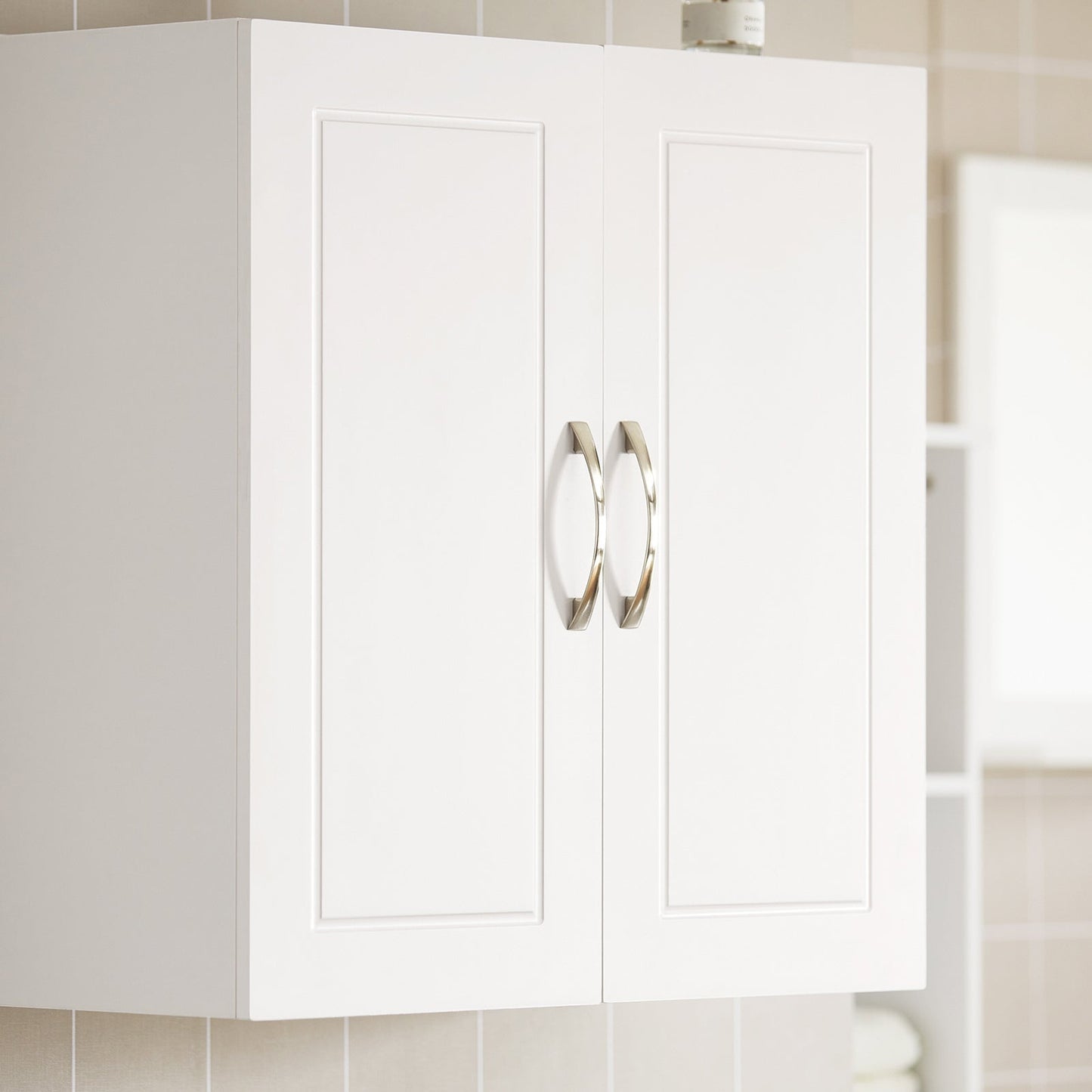 Armoire murale - SoBuy - 2 portes - 60x60x30 cm - Blanc - Etagère réglable